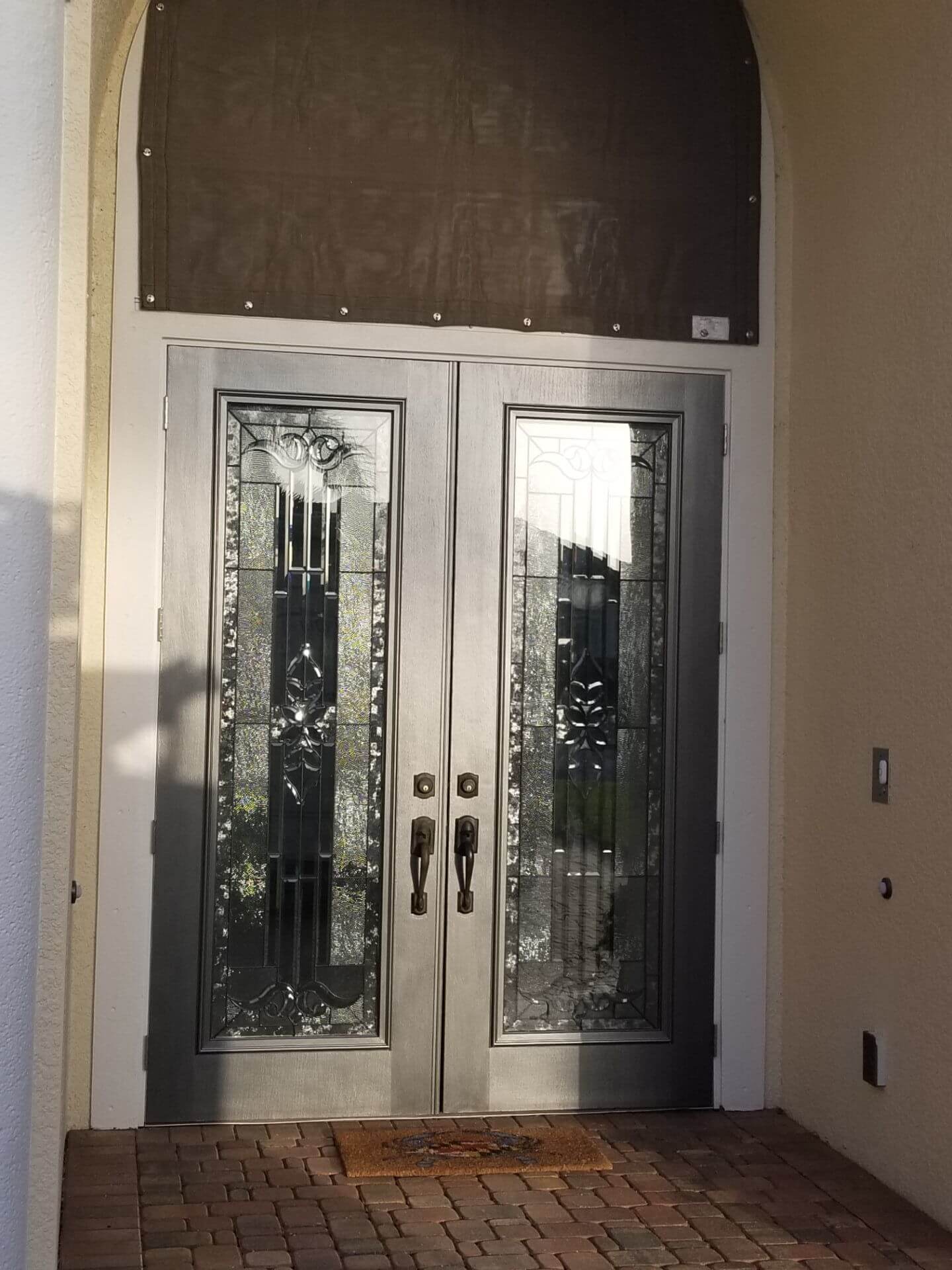 Metallic paint on front door