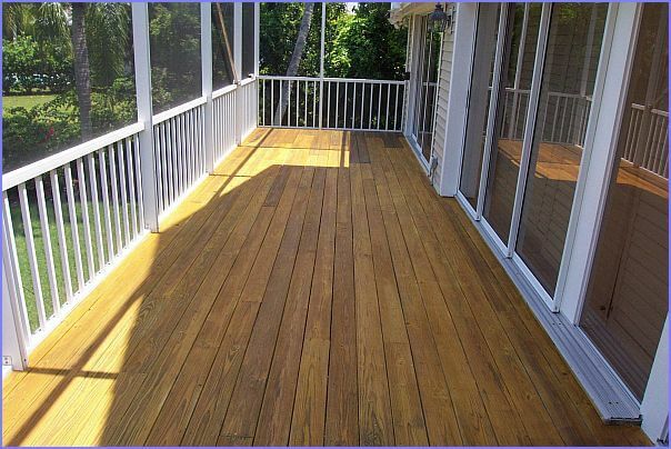 Replaced wood on deck and stained on Sanibel rear deck
