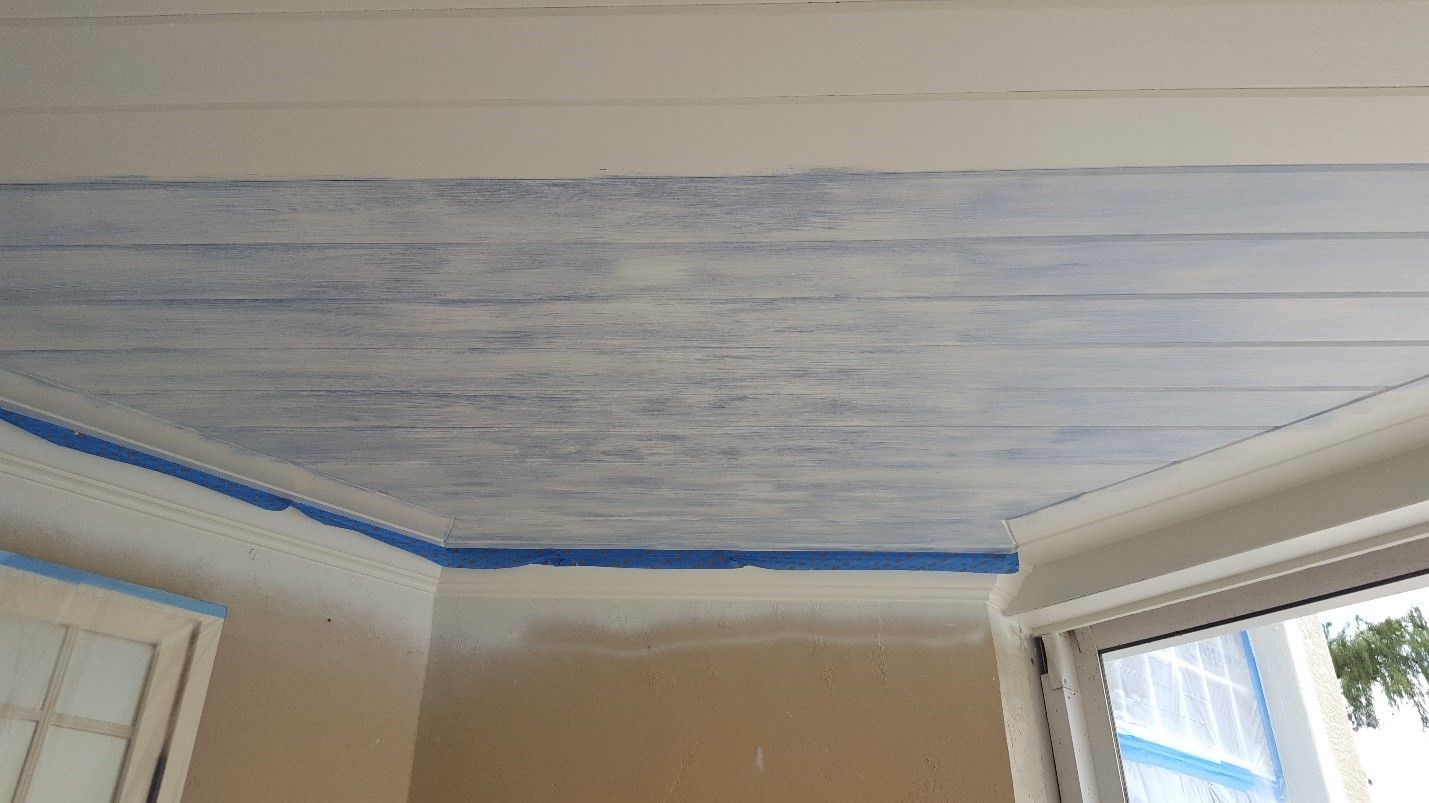 painted wooden ceiling 