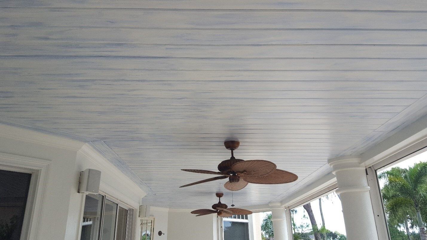 finished painted wooden ceiling 