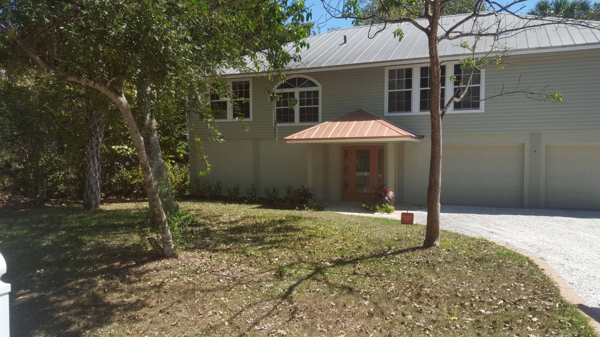 Painted lower metal roof